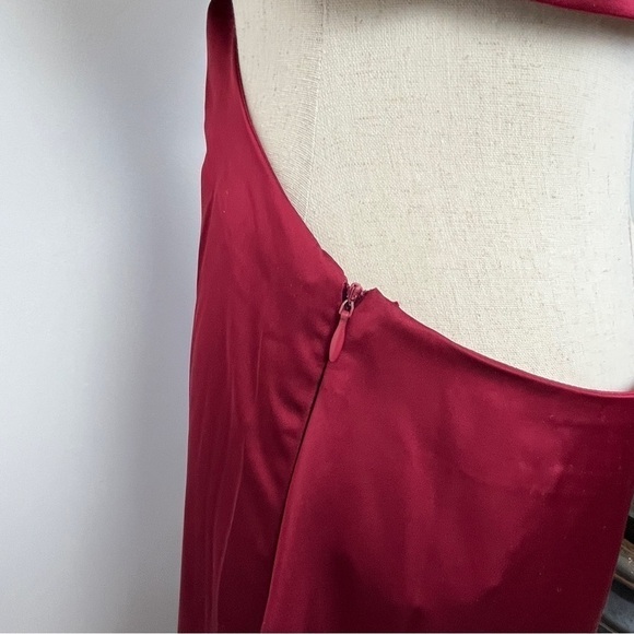 Jason Wu Alexandria Satin Midriff Cutout Midi Dress. Red. Medium. #591. NWOT - Picture 9 of 13